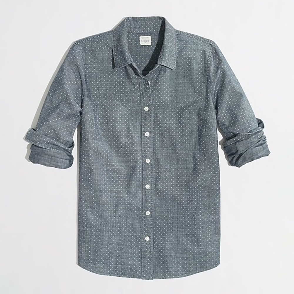 JCrew Factory Shirt In dotted chambray